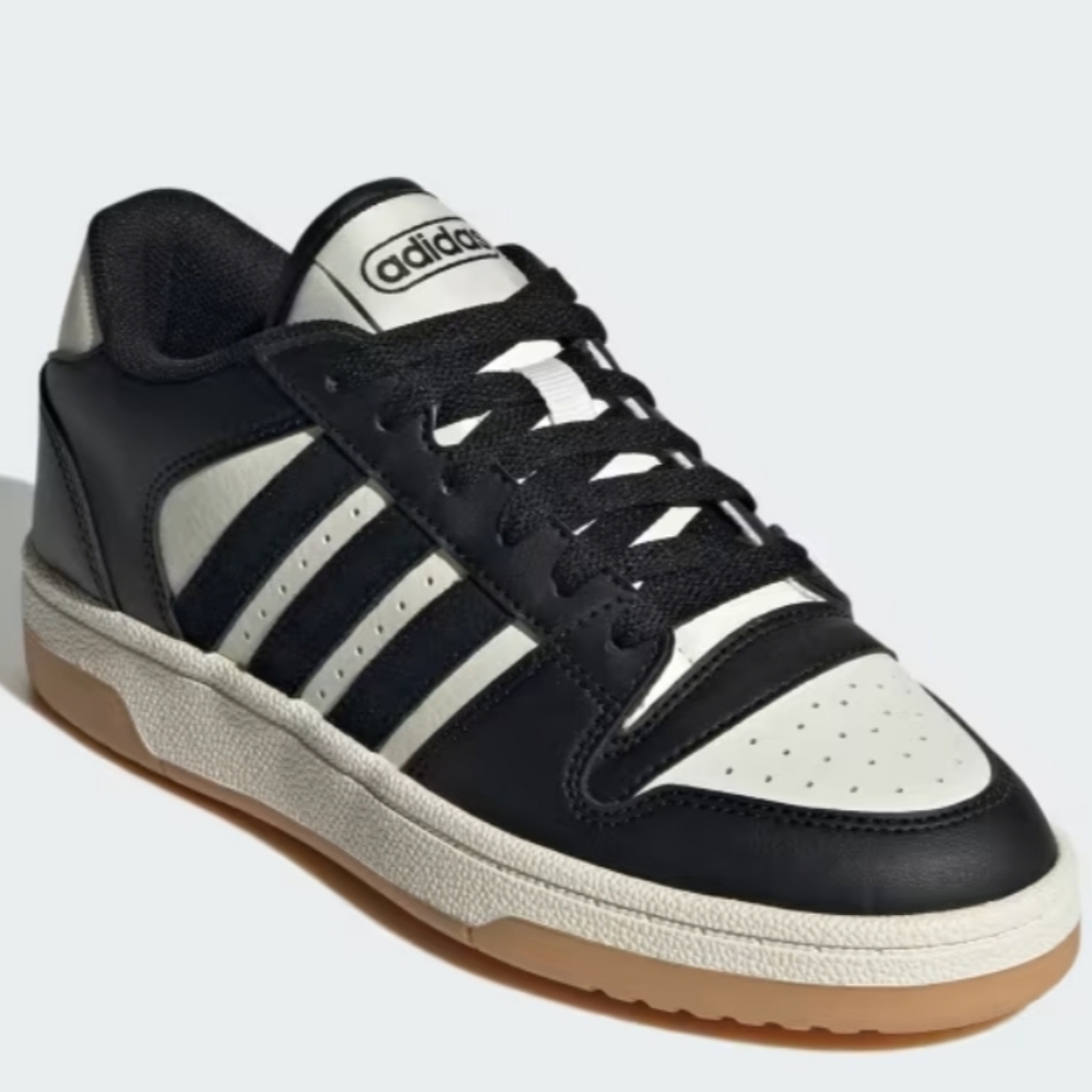 New Adidas Break Start Shoes Size 5 Black & White Leather Basketball